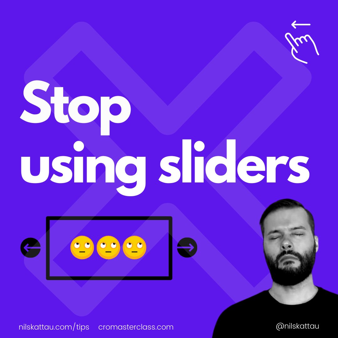 I finally started posting daily conversion tips on Instagram. 😏

It's fairly interactive, with lots of feedback on your own websites in many posts, such as feedback on your headline, how understandable your website is, etc.

Happy about a follow ❤️

instagram.com/nilskattau/