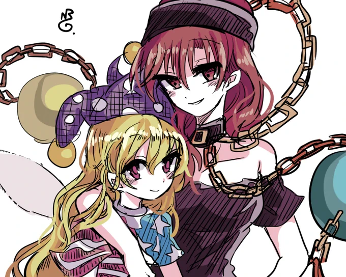 これは気に入っているヘカーティア&クラウンピースの絵 