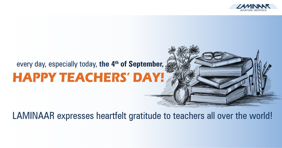 LaminaarAI's tweet photo. LAMINAAR wishes Happy Teachers' Day to all the Teachers all over the world!
#teachers #happyteachersday #teachersday2020 #mentors #mentorships #TeamLaminaar #Laminaar #ARMSLaminaar https://t.co/Nx0f7MRgfv