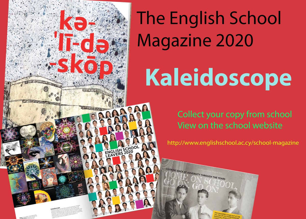 ESCyprus's tweet photo. The English School Magazine 2020 - Kaleidoscope has been published.
Collect your copy from the School or visit our website: https://t.co/u2es7A6wwq
#TheEnglishSchool #AChoiceForLife #raisedonalegacy https://t.co/44H3IsxyFJ