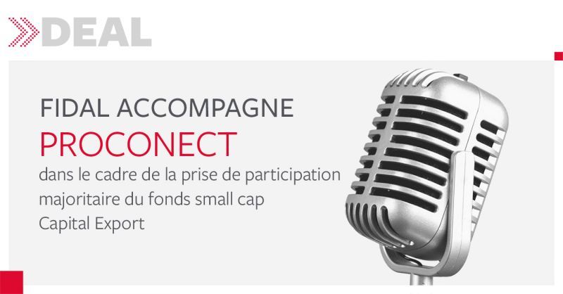 Fidalloireocean's tweet photo. [Deal] Notre équipe à #Nantes a conseillé PROCONECT dans le cadre de la prise de participation majoritaire du fonds small cap Capital Export >https://t.co/YxO5CMsqeO
#Deals https://t.co/QRFIyxT1Lu
