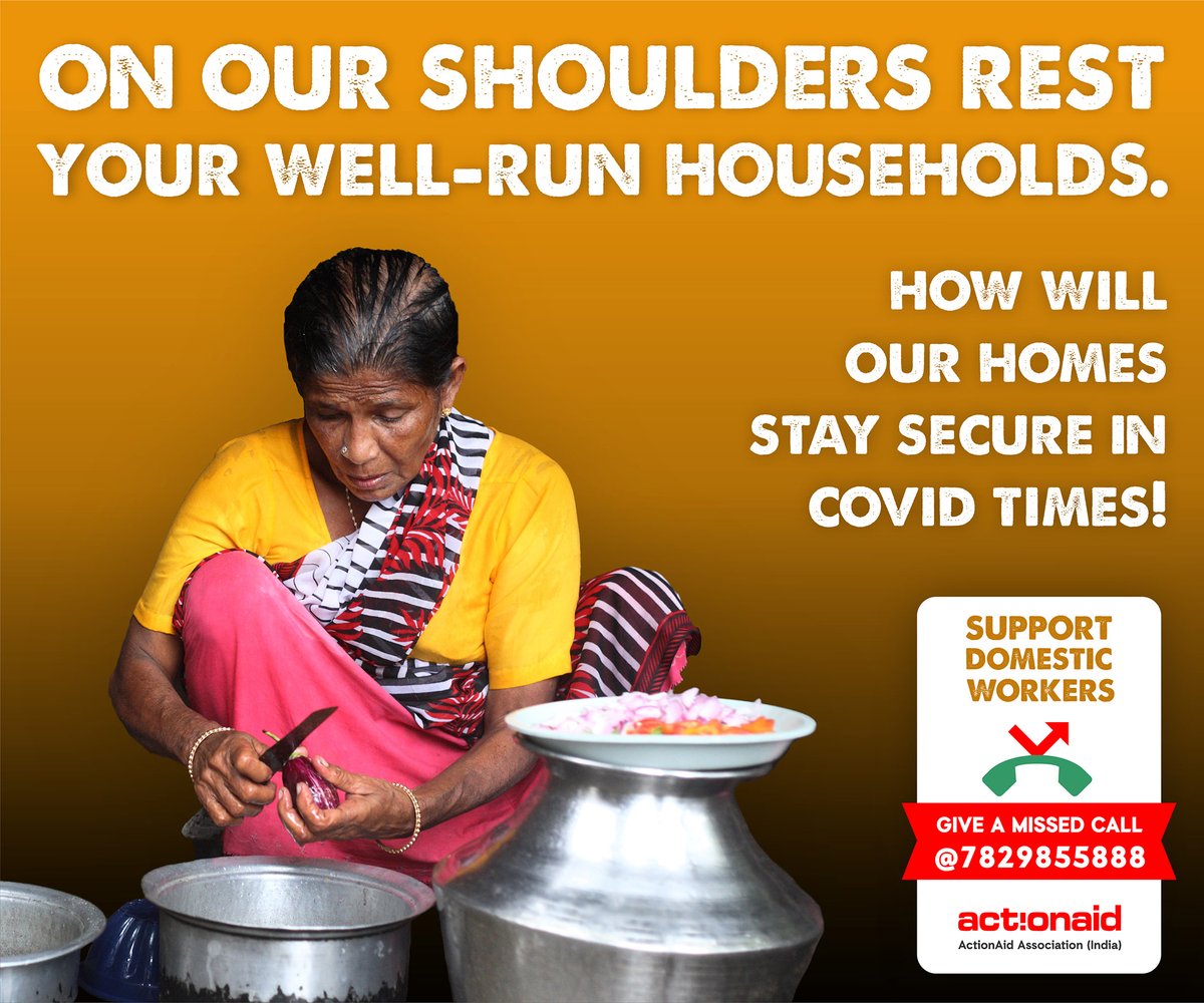 ActionAidIndia's tweet photo. #DomesticWorkers were among the first ones to lose their livelihood following the #COVID outbreak. We've launched a #MissedCallCampaign to highlight their challenges & help secure their rights. More here: https://t.co/7FoHOlbt5P
Join the campaign! Give a missed call @ 7829855888. https://t.co/xaIm4X3iZA