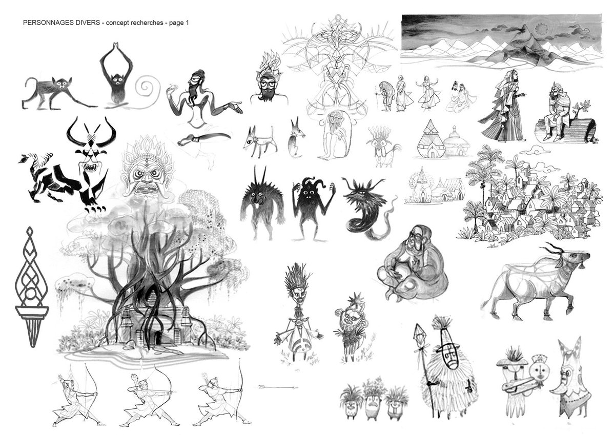 jesuslovesyouto's tweet photo. Our game SADHANA produced by @ARTE &amp; @laGdP will be out on Sept 17, every day until its release, I will tell you a little more. We have been working on this game ​with passion​ and continuity. Today​ J-13​ the preparatory drawings and concepts Arts by @BenoitBayart https://t.co/6z3JoJz6he