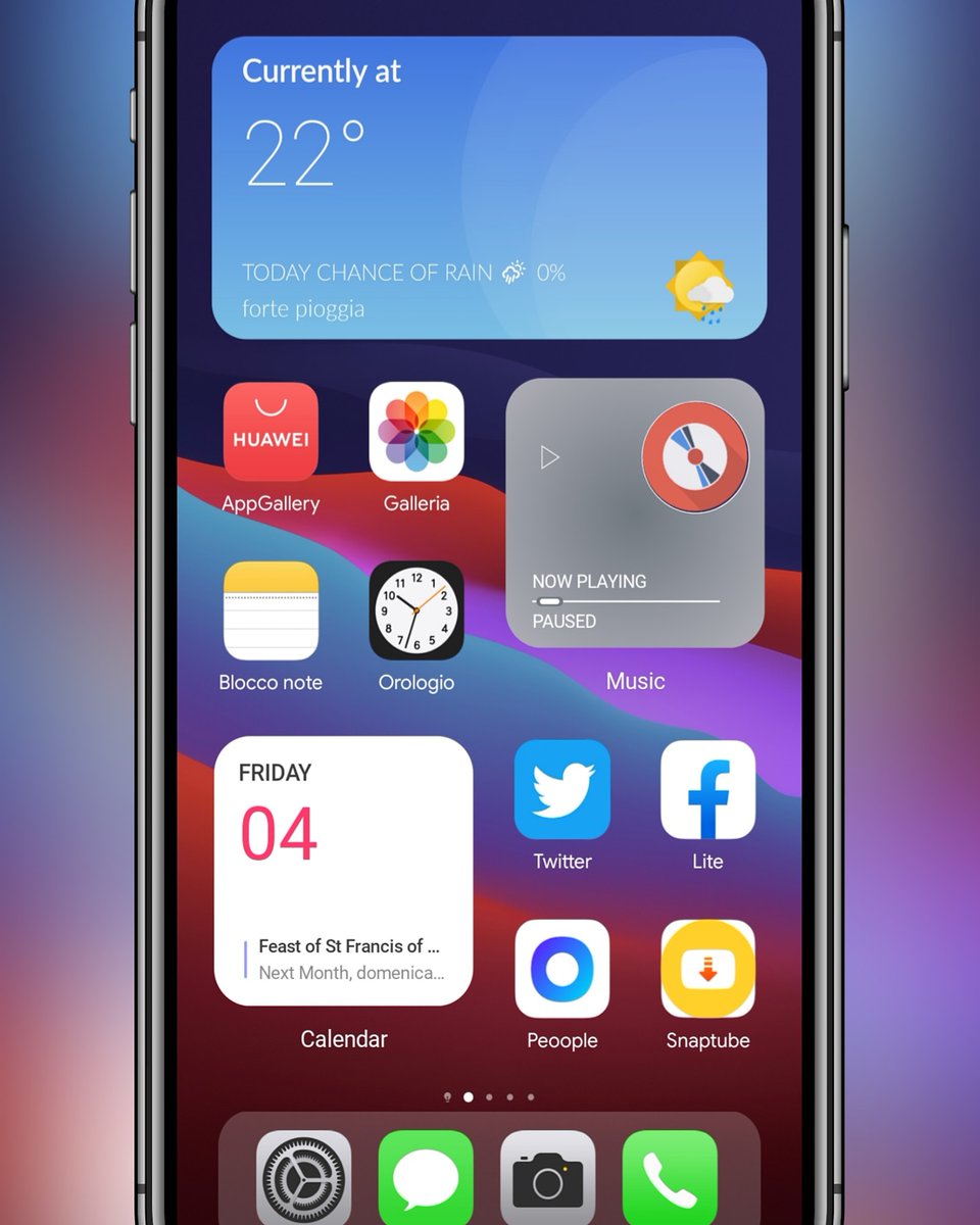 Gabriele78G's tweet photo. Today IOS style homescreen  #kwgt #kwgtpro #kwgtwidgets #kwgtsetup #android #androidapp #androidapplication #androidhomescreen #androidcustoms #androidhomescreensetup #wallpaper #huawei #huaweip20 #huaweithemes #emui10 #lovemyphone https://t.co/fEN3PswbuF