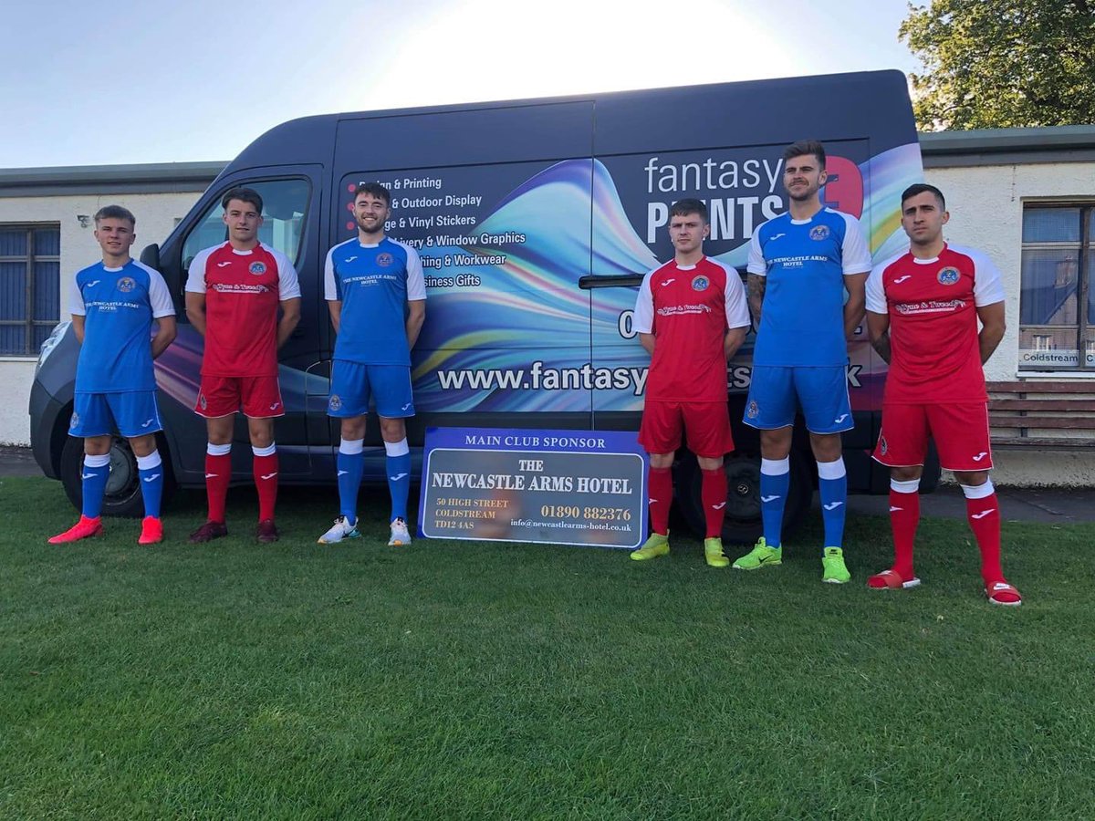 ColdstreamFC_'s tweet photo. The lads cant wait to pull on our new home and away jerseys that mark our 125th anniversary. Provided by FP Uniformz, our Joma kits are kindly sponsored by The Newcastle Arms Hotel and Tyne And Tweed Mortgage And Investment Services. https://t.co/E8tKXnPoiU