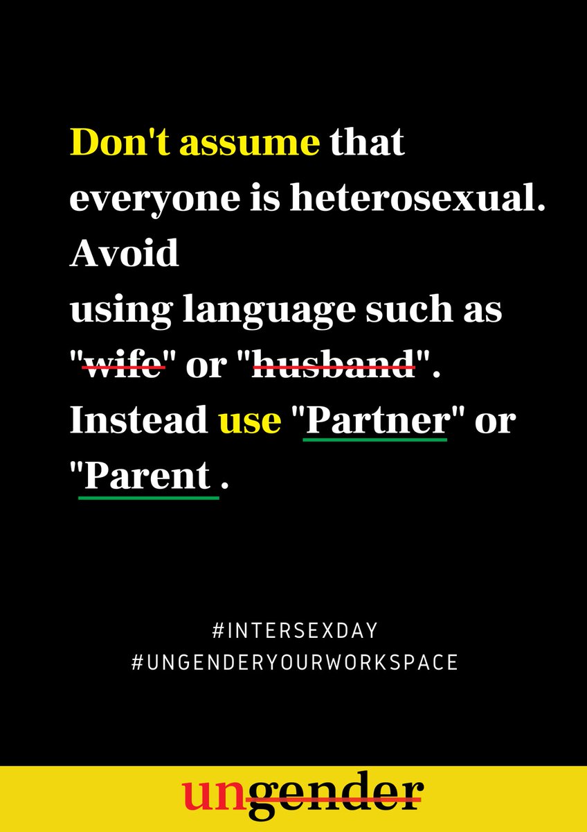 #WhyLanguageMatters: Partner is a far more inclusive term. Replace wife/husband with 'partner' to open up the conversation space for same sex couples. #Ungender 

This and much more to learn and unlearn: ungender.in/learn/