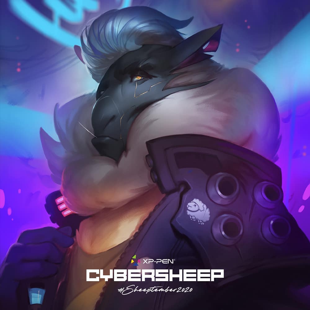 XPPEN's tweet photo. We're proud sponsor of @MrSuicideSheep's #sheeptember challenge.The theme of this September is #cybersheep. Check out the entry by @DaveGrecoArt. More info on how to join: https://t.co/RM7LulHc2U. https://t.co/zgfybqgTx6