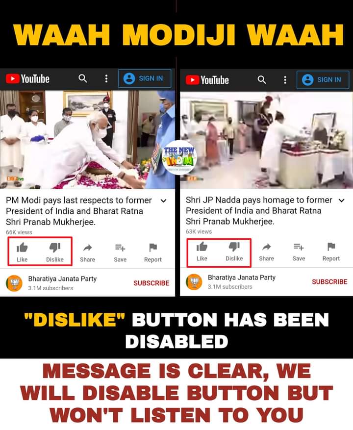 srivatsayb's tweet photo. YouTube Dislike Button Se Dosti Bani Rahe. #YuvaDislikeModi https://t.co/YDTxPJ4dtW