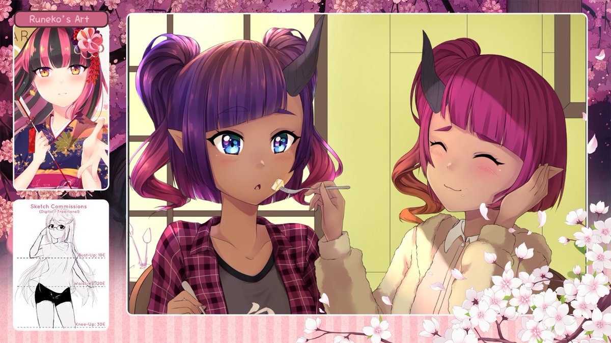 lunatic_neko's tweet image. I finally got around to setting up a stream overlay! 👀 It&apos;s just a simple thing until I come up with something nicer, but it&apos;s better than nothing! ✨

My #ConLine20 stream starts today at 3pm CEST! 
You can still order sketch commissions to be drawn on-stream!
#ConnichiKreativ