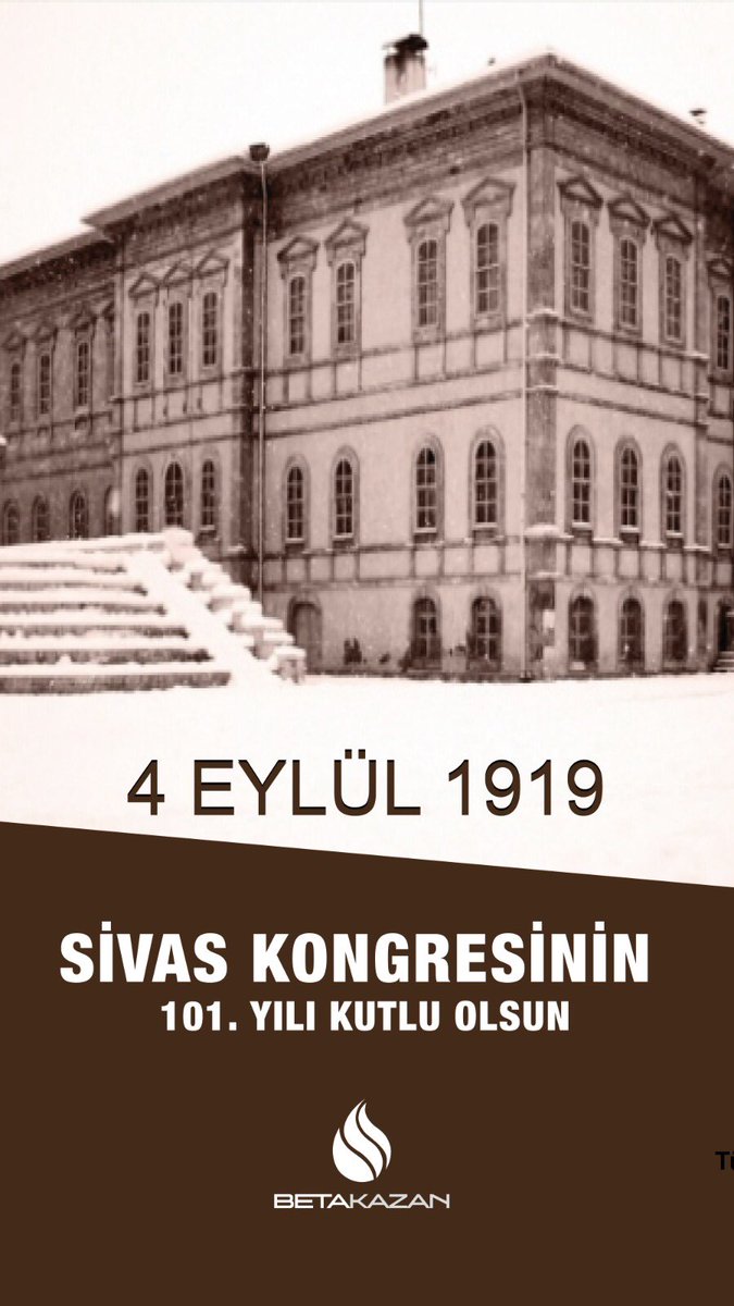 Sivas kongresinin 101. Yılı kutlu olsun.
.
#BetaKazan #Turkey #sivaskongresi101yasında #SivasKongresinin101Yılı #Sivas