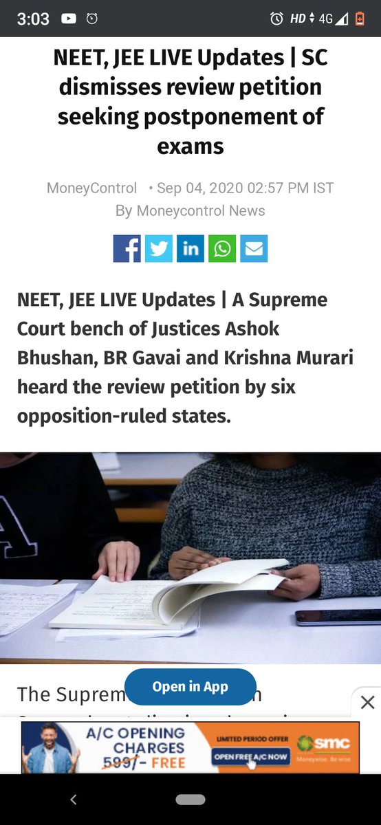 TanushreeGaikw7's tweet photo. The jee/neet review petition is dismissed by the court.
@anubha1812 
@Swamy39 
@advocate_alakh https://t.co/ripzXovaoa