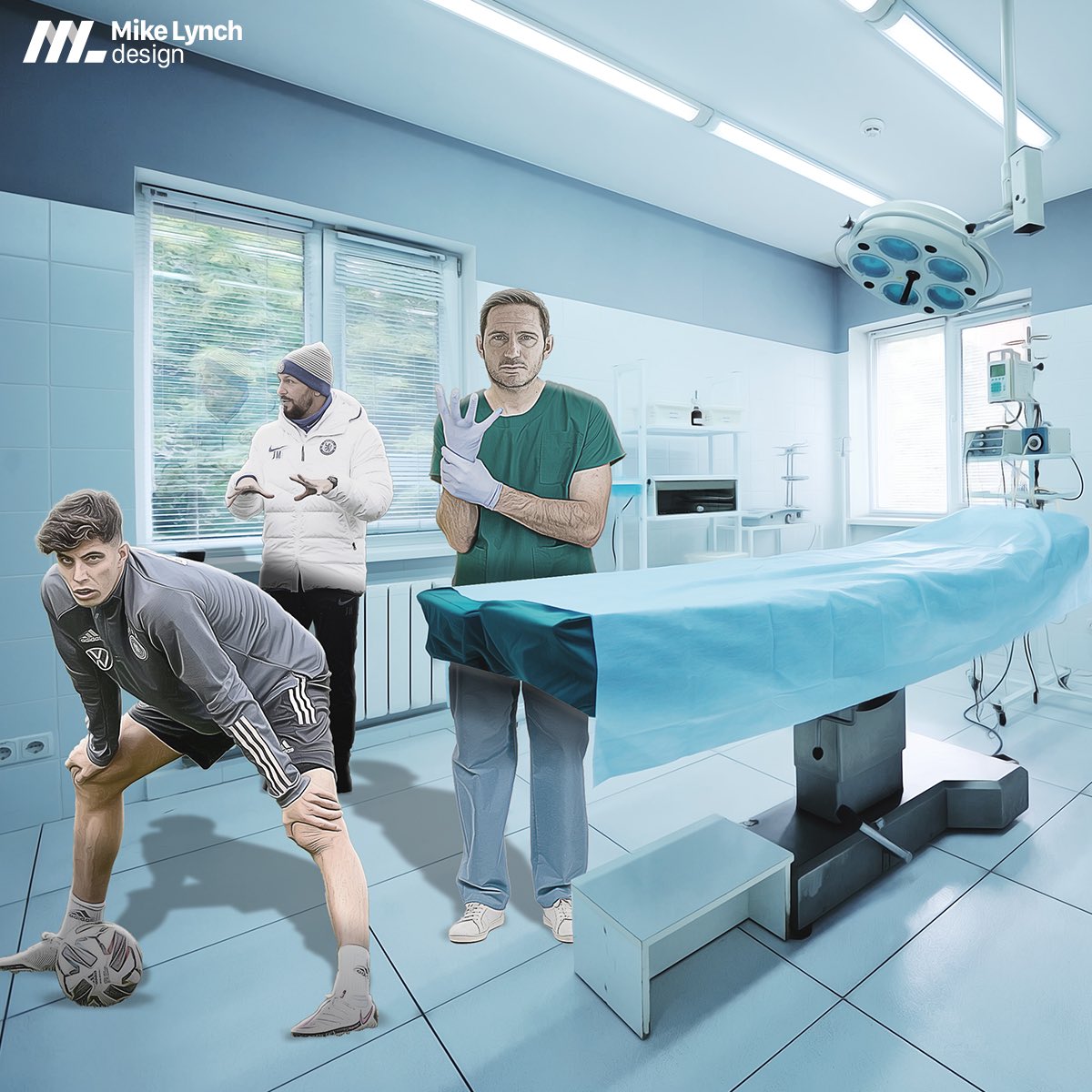 mikelynchdesign's tweet image. Medical incoming at #chelsea for Kai Havertz!

#cfc #chelseafc #KaiHavertz #TransferNews