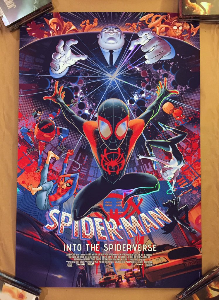 スパイダーマン　スパイダーバース　ポスター　スクリーンプリント