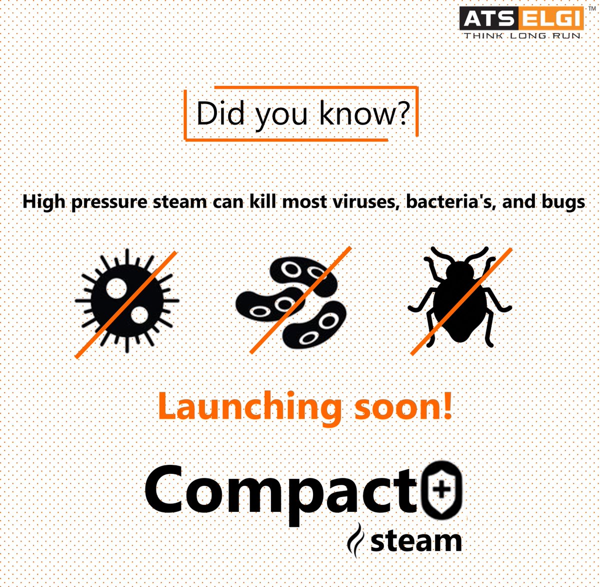 AtsElgiLtd's tweet photo. Be ready to embrace the power of #steam!
#Launching soon- Your perfect solution for #cleaning or #sanitizing.
#washing #carwash #steamcleaning #worldofwashing #WOW #atselgi #disinfect #CompactO #Newproduct #savewater #Killsbacteria #killsvirus #washingsolution #portablecleaner https://t.co/IkjPP6O3hl