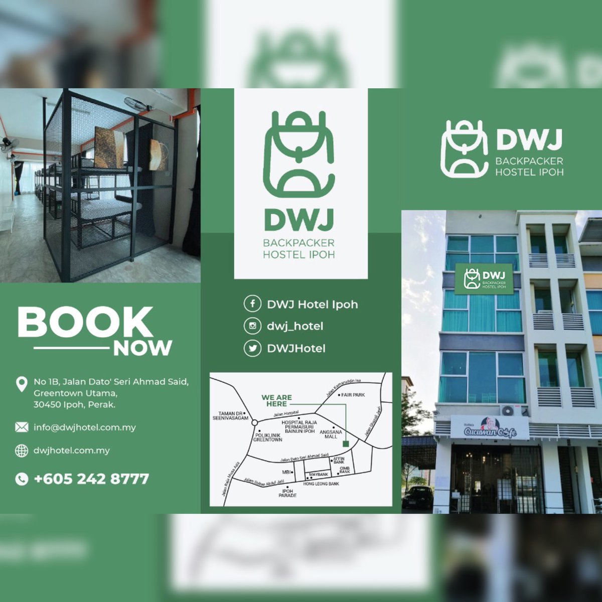 DWJHotel's tweet photo. Hello travel buddies!

Looking for comfortable, clean, affordable and safe accommodation in Ipoh?

Check out our DWJ Backpacker Hostel for only RM35 per pax! How awesome is that? Located at the heart of Ipoh City, definitely worth checking us out! 

#hostelinipoh #backpackersipoh https://t.co/1C31I5BbbS