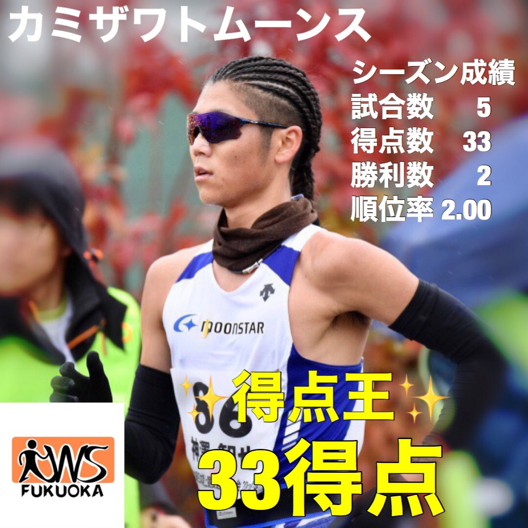 walkdotwalk's tweet photo. 【個人タイトル獲得コメント②】
✨#得点王✨
福岡RWS カミザワトムーンス選手
職場の目標でもある、「競歩でタイトルを獲得する」を設定しており、偉大なるドットウォークの第1回得点王になれたこと、大変嬉しゅうござる。
次節もチーム一丸となって、コーンロウします!(しません)
#FRWS https://t.co/St49wEYyG6
