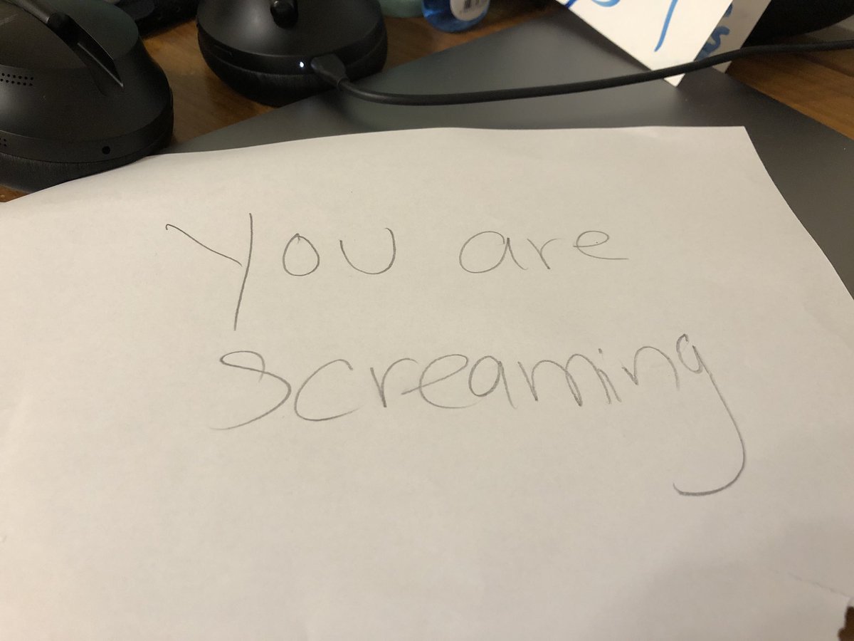 AaronNeinstein's tweet photo. Apologies to everyone on the Zoom with me today when my wife dropped me this note https://t.co/LZ4jMx04BA