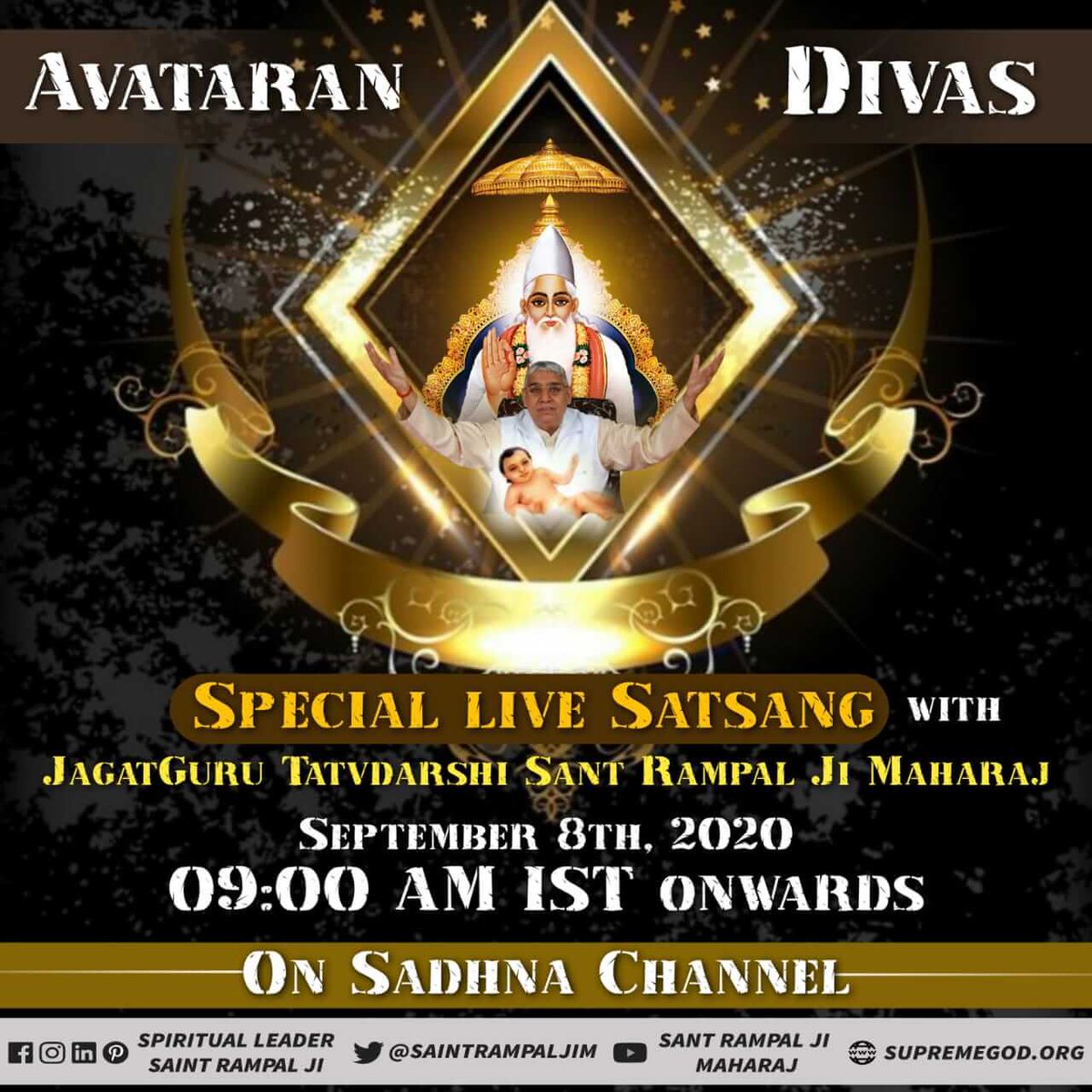 SandhyaVarma18's tweet photo. #4दिनबाद_संतरामपालजी_अवतरणदिवस
धरती पर अवतार
संत रामपाल जी महाराज जी आज वही संदेश जन जन तक पहुंचा रहे हैं जो आज से 600 साल पहले परमेश्वर कबीर जी दिया करते थे। संत रामपाल जी महाराज जी शास्त्र आधारित ज्ञान देने के साथ-साथ नकली गुरुओं द्वारा फैलाये अज्ञान का भी नाश कर रहे हैं। https://t.co/d2iY0CnjYq