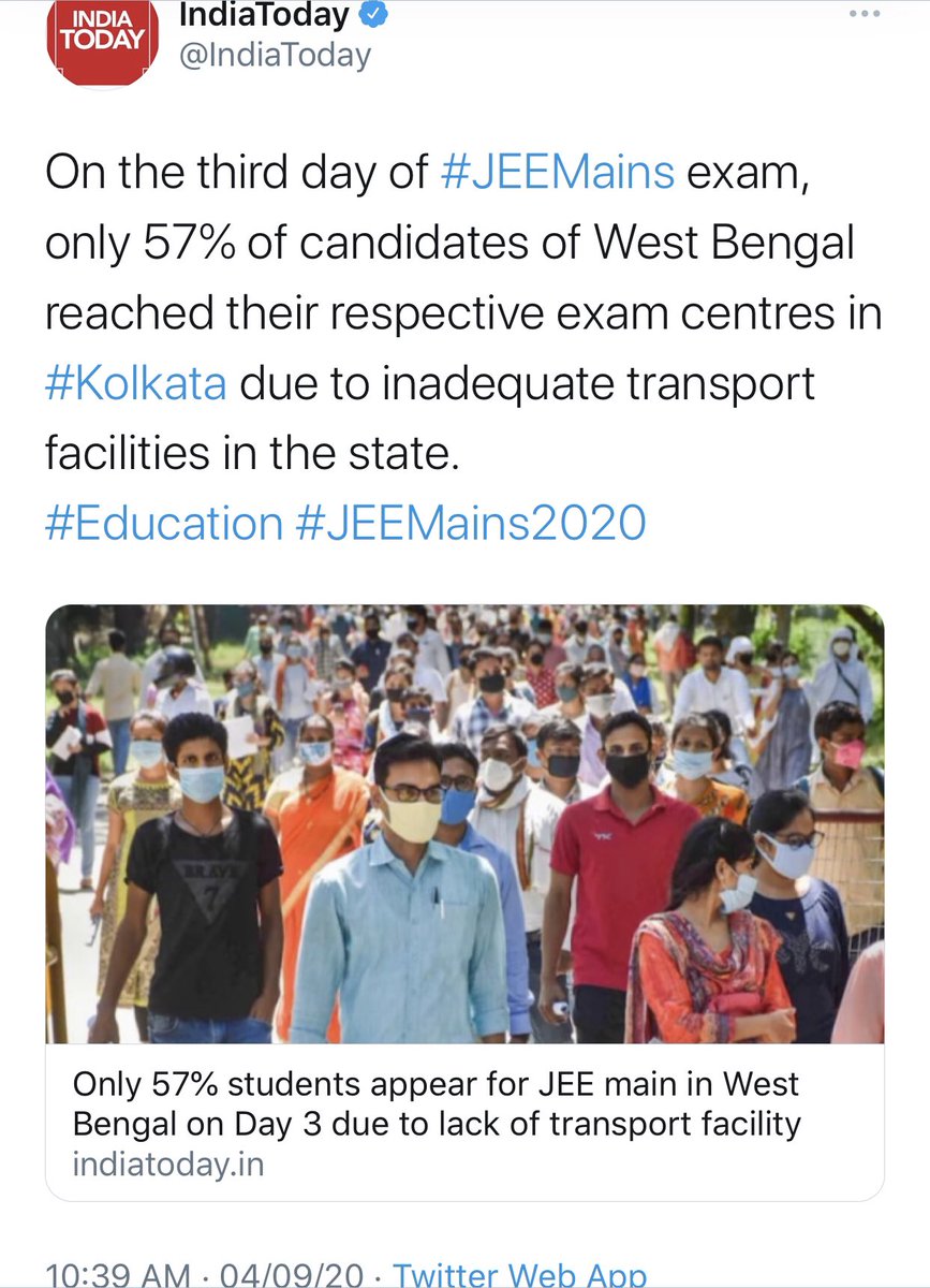 LicypriyaK's tweet photo. Media say something, Education Minister say something. We’re really confused. 🤦‍♀️🙅‍♀️🤷‍♀️🙆‍♀️🤦‍♀️🙅‍♀️

If 82% attendance recorded in India on Day 3 then all the states has 100% attendance except West Bengal?

WHO IS TELLING THE LIE?

#SupremeCourtHearStudentsVoices
#OurLeadersLieStudentsDie https://t.co/6H7HJjbiOf