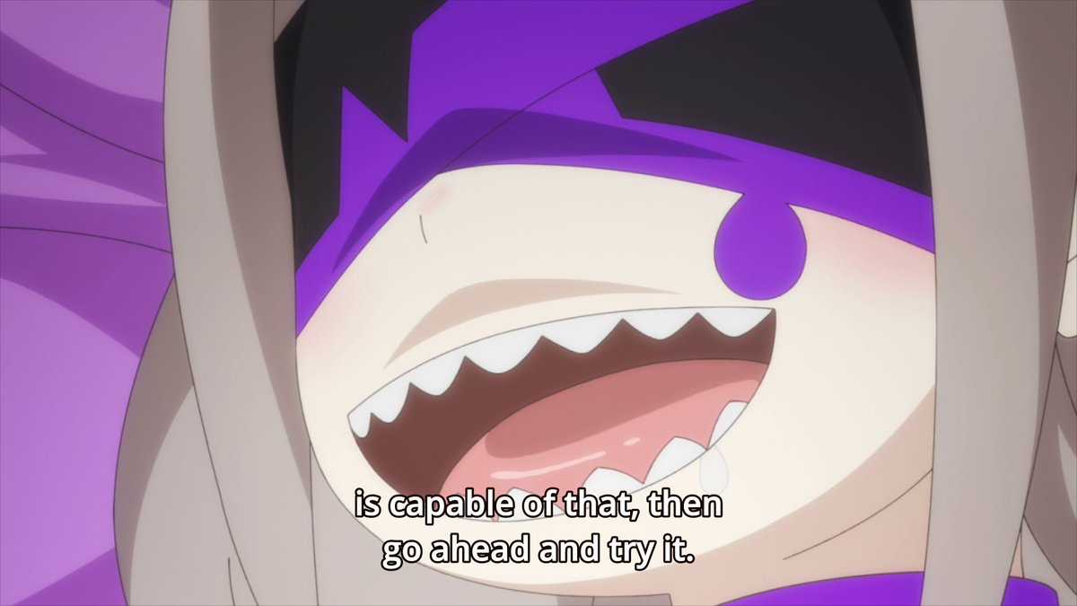 Even though he's suffocated in the frame, Subaru still says that he's going to destroy the beasts that Daphne created. I really like the lighting here, especially the shadow on Daphne's mouth, it just makes her quote all the more menacing and creates more tension!