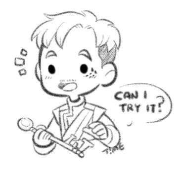 Finished Trespasser last night again and am still reeling with familiar feelings. Scribbles of chibis and also timeskip DA4 version probably. #DragonAge #DragonAgeInquisition 