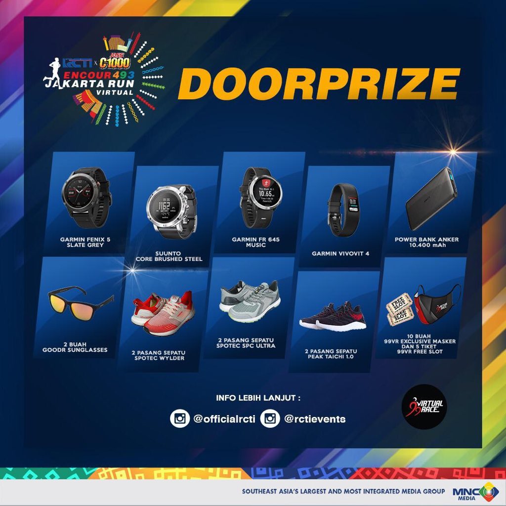 OfficialRCTI's tweet photo. Buat runners yang ikutan event #RCTIxJossC1000Encour493JakarataRun, siapkan dirimu untuk pengundian doorprize hari ini pk 4 sore Live Streaming di Youtube RCTI Entertainment.   #RCTIxJossC1000Encour493JakartaRun
#VirtualRun2020 https://t.co/4FZfMnroZ1