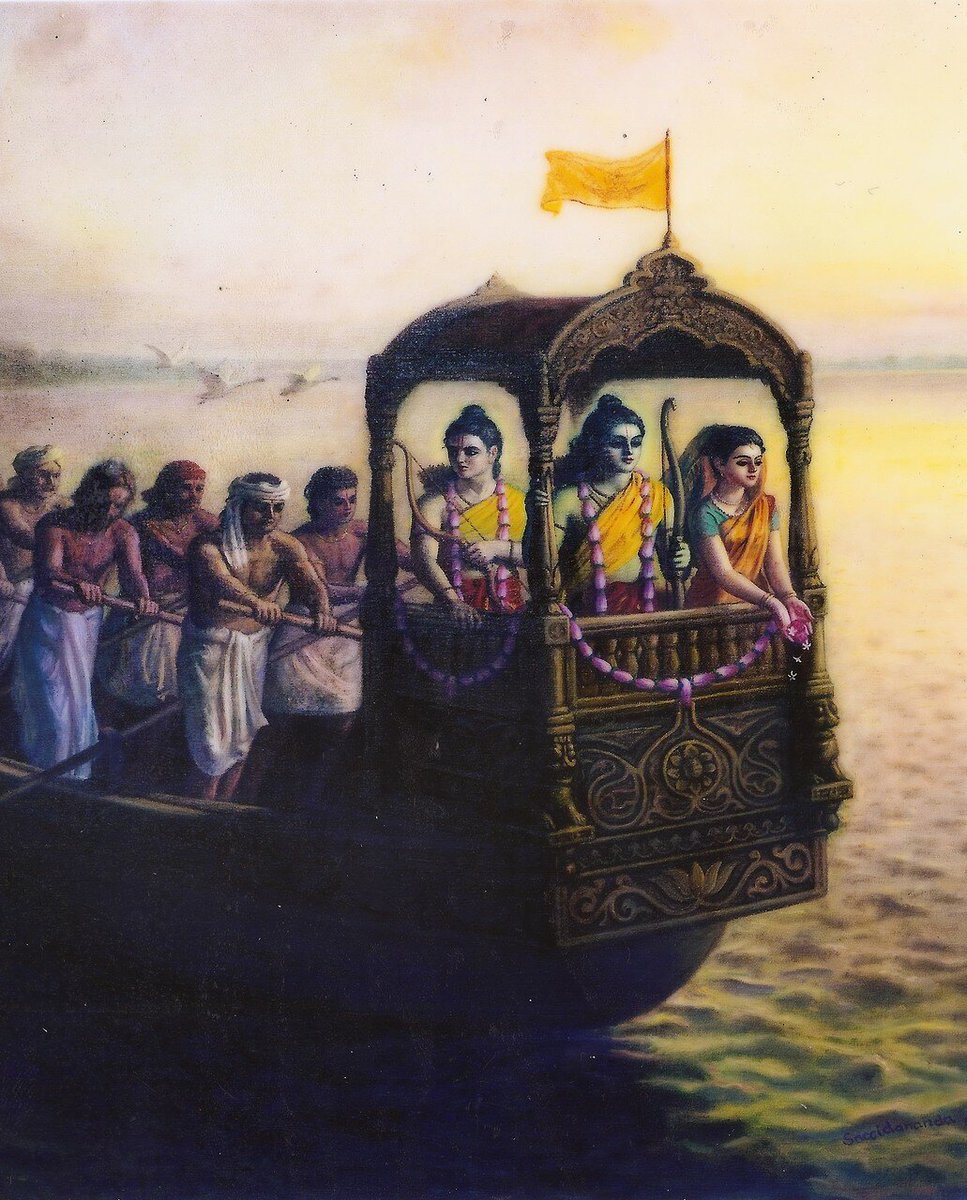 There is a boat केवट प्रसंग in Ramayana. When Ram was exiled, he first reached the Tamsa River, He then crossed the Gomti river and reached Shringverpur, which was the kingdom of Nishadraj Guh. It was here on the banks of the Ganga that he asked the केवट to cross the Ganga.