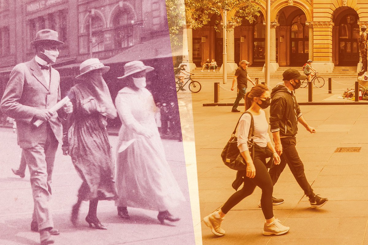 statelibrarynsw's tweet photo. Two pandemics, one century apart. As #COVID19 continues to impact our lives, we’re looking back through history to find stories of sacrifice, resilience and compassion.

Our display, #PANDEMIC! opens this Sat 5 September, as part of #HistoryWeek2020.

https://t.co/4scYAAP9mA https://t.co/QvQtEczMoD
