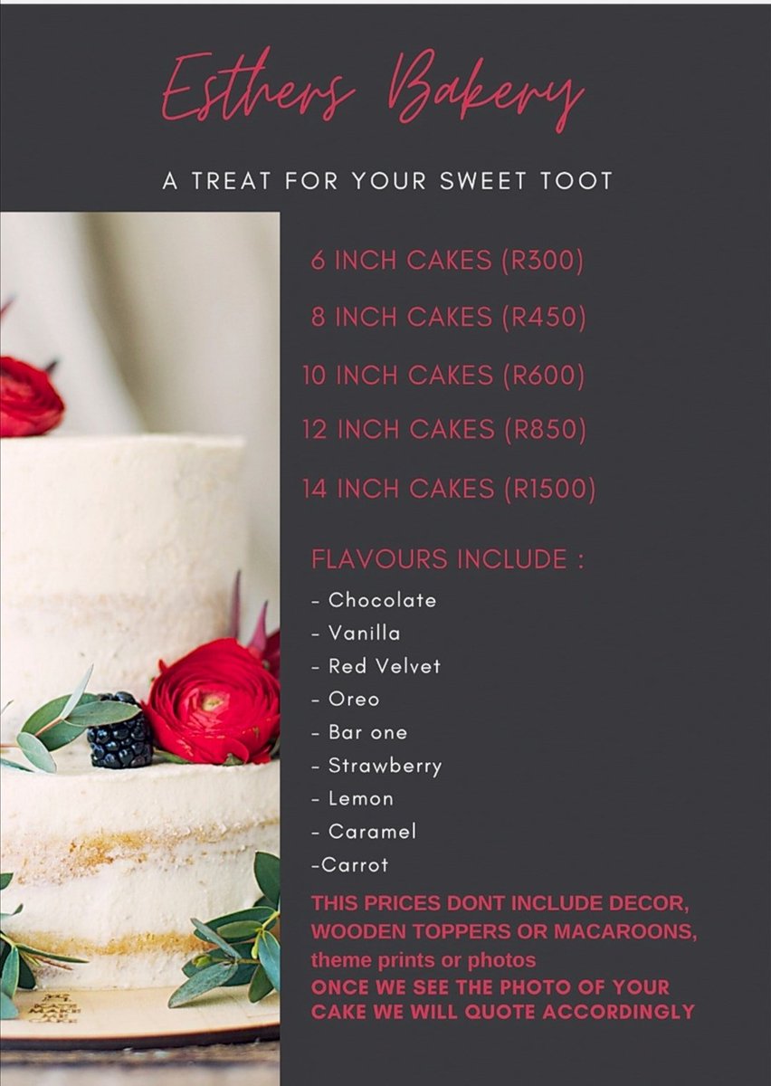 esther_bakery's tweet photo. @___kweenin For orders kindly whatsApp or call on this numbers 0823907903 am based in mabopane block b but I do deliver https://t.co/5ICJb6q6dc