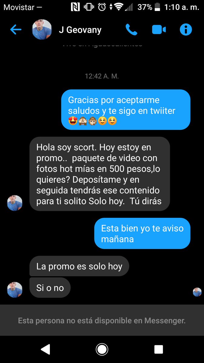 MarioAl18895484's tweet photo. @GeovanyTrejoo Mijo pongase a trabajar pork no kise tu estupido pakete me blokeas no mames we neta pinche huevon cabron no se k te sientes mantenido hijo de puta y aqui tambien blokeame pork subire esta captura y te quemare we jajaja https://t.co/Ym6v5EQL9E