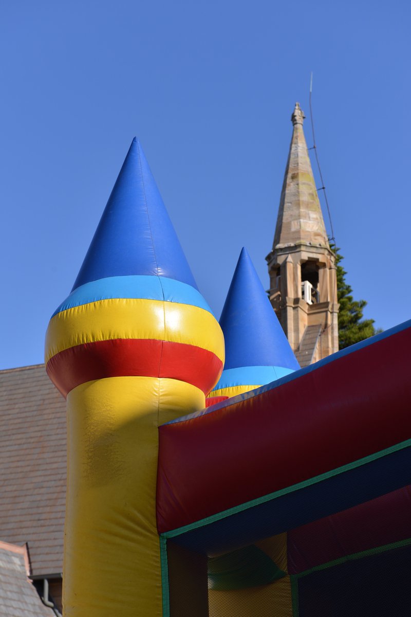 And here it is just poking out behind the spire behind the jumping castle on our Annual Thanksgiving Day, Sept 2104, to celebrate the opening of  @GongCathedral site works, addressing drainage problems, disabled access and beautifying the grounds, again courtesy Mark Whitelock.