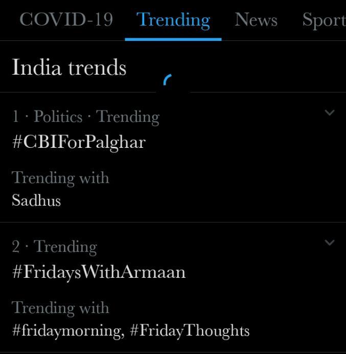AchAnkurArya's tweet photo. #CBIForPalghar Is trending no. 1

Tweet Retweet and Repeat 🙏 https://t.co/fj78o7HwaI