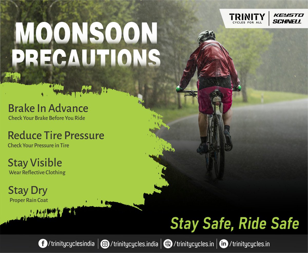 trinity_cycles's tweet photo. 5 Things you must know about cycling in the rain
https://t.co/VBQ1CSfi52
#monsoonseason #precautions #cyclinglife #rainyday #cycleforall #trinitycycles #KeystoBikes #schnellbikes #enjoyrain https://t.co/hSPiYIEDwf