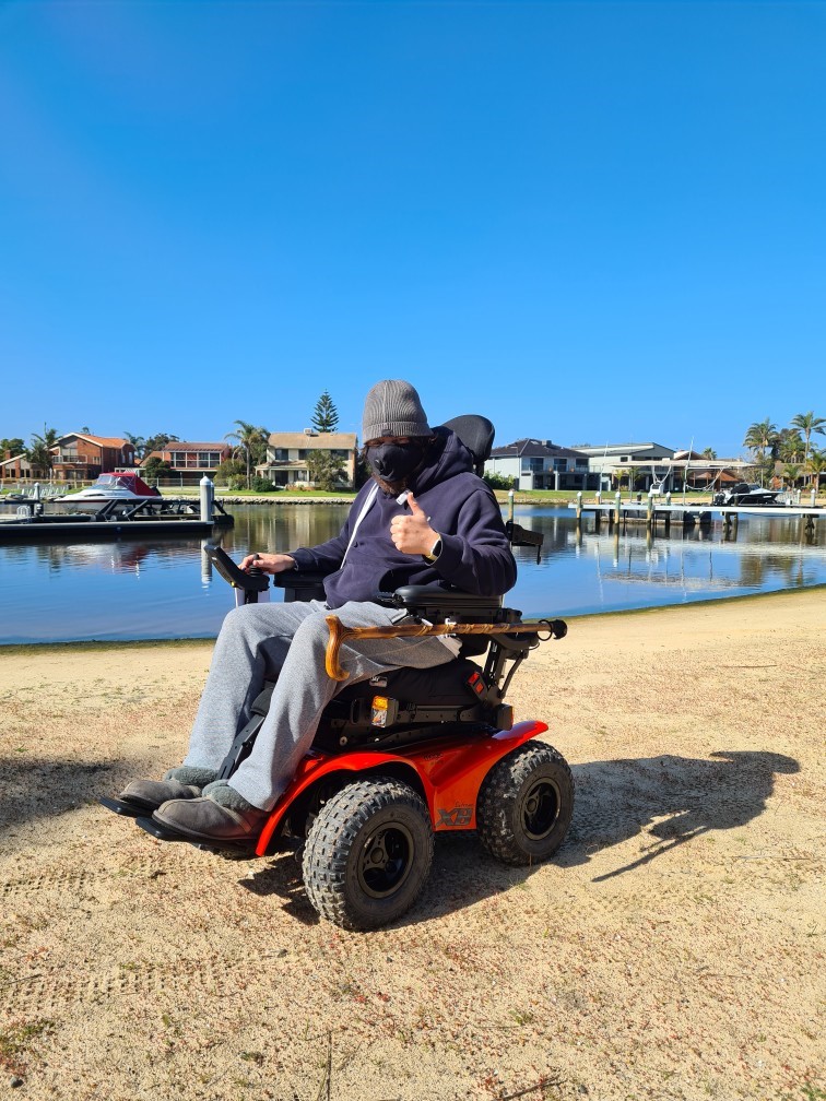MagicMobility's tweet image. Last Friday, Daniel from Melbourne, was thrilled to receive his #ExtremeX8. Wearing a mask to keep Covid safe, we know he's smiling behind it! Daniel's eager for lockdown to end so he can truly go and explore. Where are you planning to explore in your Magic Mobility #powerchair?
