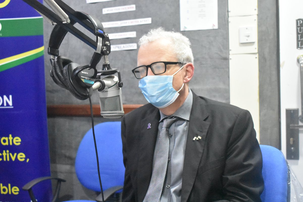 EyeRadioJuba's tweet photo. This morning, In the second hour of the #Dawn Program with @emmanuellodom, He hosted UK Ambassador to South Sudan, @ChrisTrott and @AchuCosta, Chevening Alumnus. 

They talked about opportunities for South Sudanese Students to study in the UK through Chevening Scholarships. https://t.co/uWAQ4q2ULH