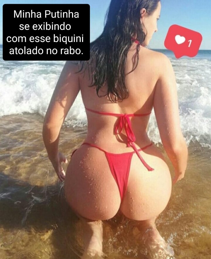 AmadorCorno's tweet photo. #praia Casada Exibindo o rabo com novo biquini que ganhou de presente do #corninho https://t.co/SD1xa7g0yh
