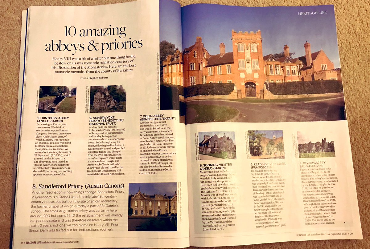 StGabrielsNews's tweet photo. What a surprise to open September’s @BerkshireLife and see Sandleford Priory in the 10 amazing abbeys and priories feature. 
#ourhistory #localhistory #newbury https://t.co/oGUk9dQ51A