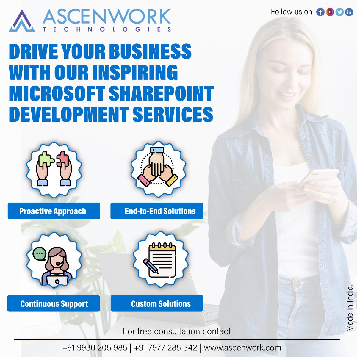 ascenwork's tweet image. “Drive Your Business with our Inspiring Microsoft SharePoint Development Services”
#AscenWork #SharePoint #SharePointdevelopment #Microsoft #SharePointExperts #SharePointConsultant
#SharePointProducts #Support