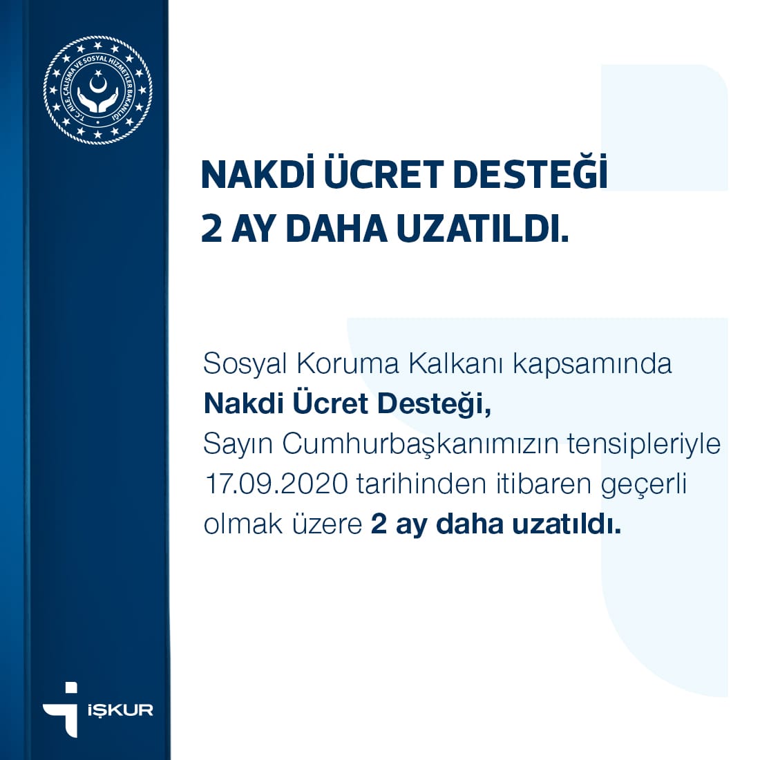 Iskur Twitterren Nakdi Ucret Destegi 2 Ay Daha Uzatildi Https T Co Gbuweylrnx Twitter