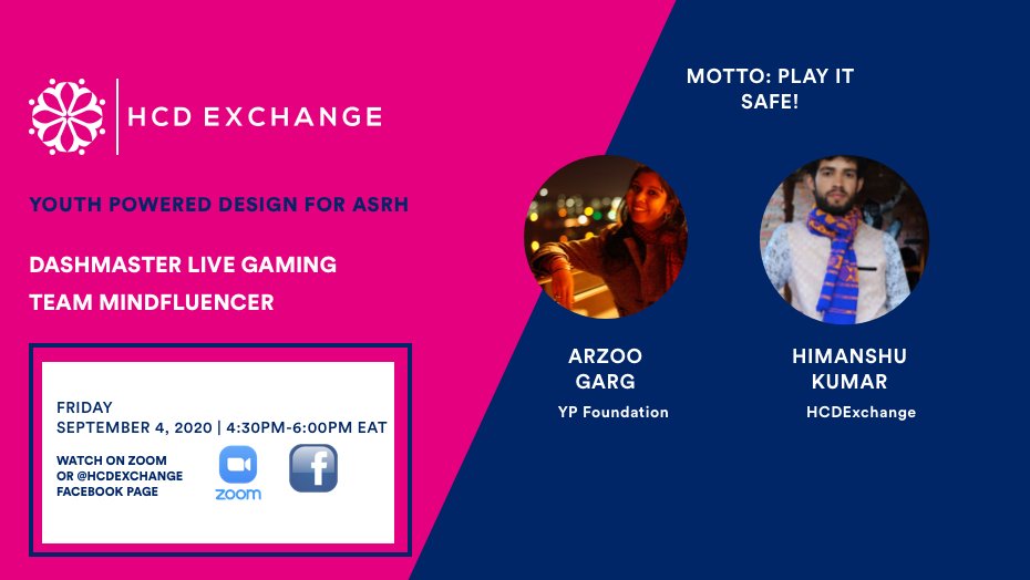 HcdXchange's tweet photo. Join our youth leadership hub associates today for a live gaming session of #DASHMASTER, our game that helps you learn more about sexual health.
Join on Zoom using the link below or join the livestream on the HCDExchange Facebook page.
https://t.co/lsCiYwX4ck #DASHMASTER https://t.co/UlpNJqfu5W