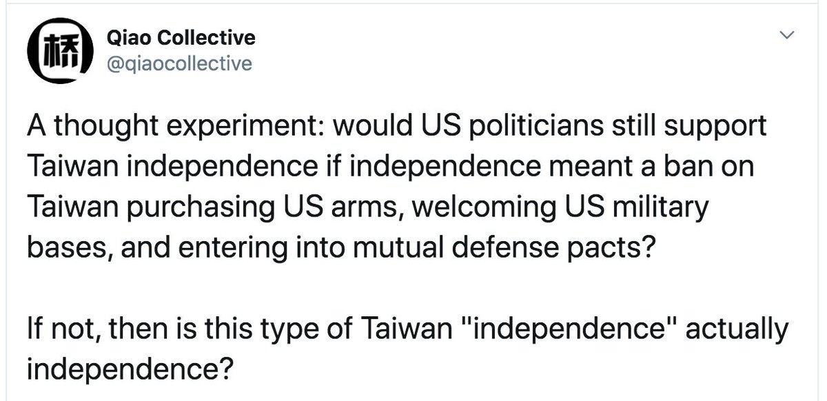 Q*ao Collective claims to have "ethnic Chinese diaspora" from Taiwan writing for them and this...is the level of dreck they come up with? Sadly maybe on par with what a lot of "ethnic Chinese diaspora" think about Taiwan - and what appeals to a subset of western leftists, too.