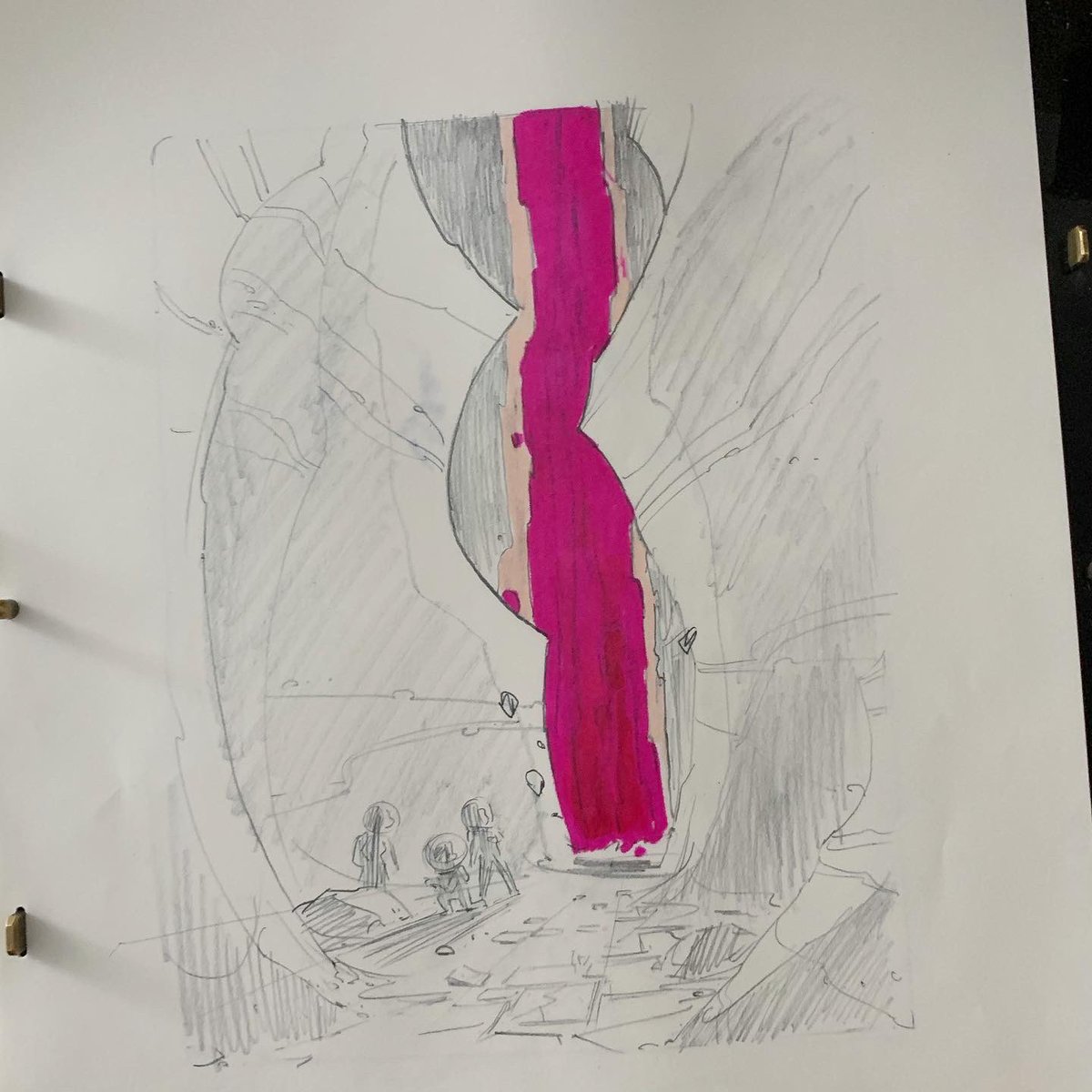 redherringdraws's tweet image. Day 3

Oomph I’m so out of practice with the markers, hahaha

This is one of those times where I like the earlier sketch better

#90daysofscifi 
#chartpak
#copic
#blackwing