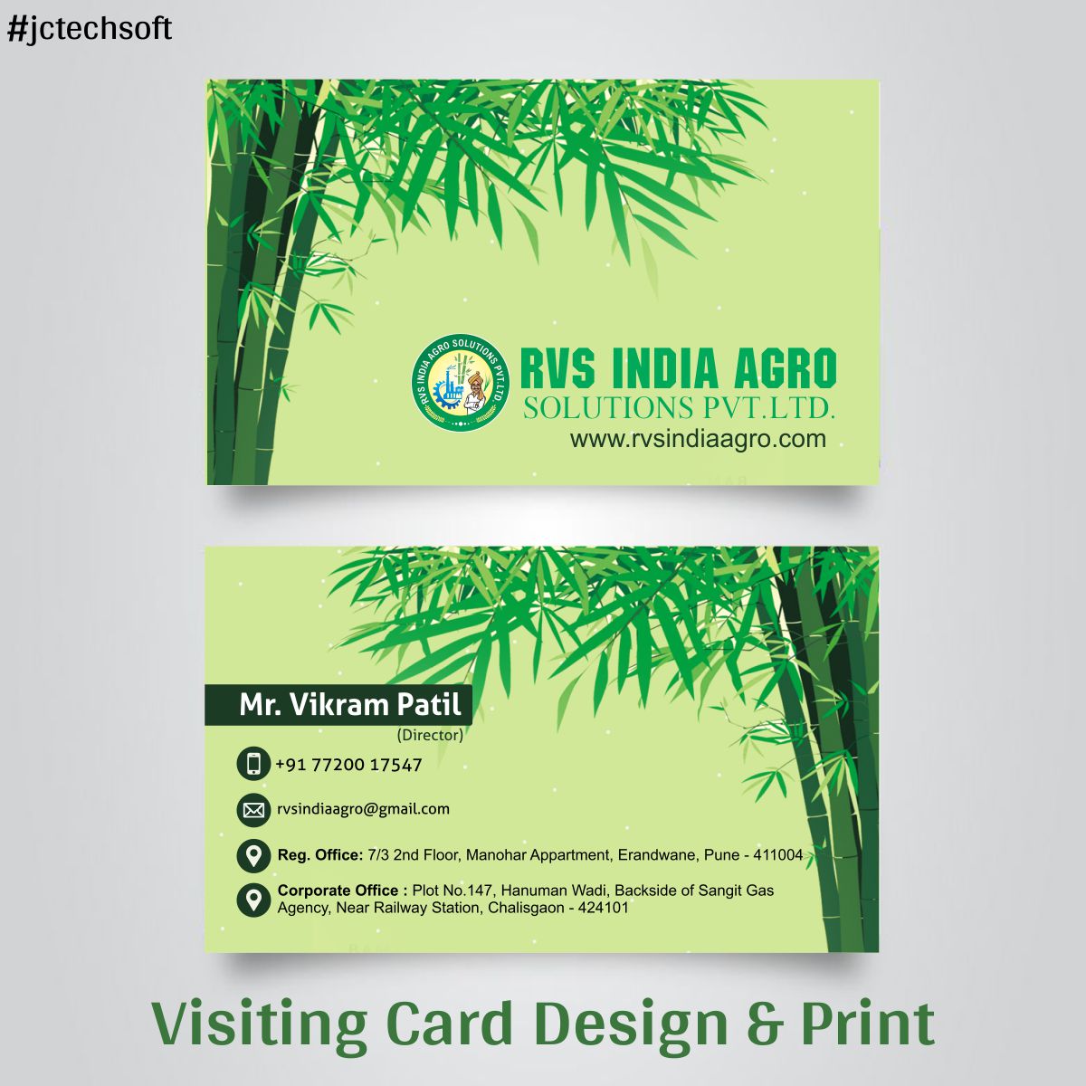 jctechsoft's tweet photo. Client: RVS India Agro Solution Pvt. Ltd.
Work Type : Visiting Card Design &amp; Print 
#VisitingCards #BusinessCard #VC #Brand #Socialmedia #Socialmediapagehandling #Digitalmarketing #design #creativepostDesign #Jctechsoft #Chalisgaon https://t.co/GFMtwrHzcS
