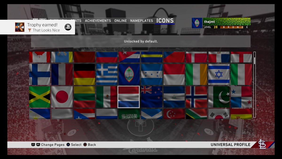 thejmt's tweet photo. MLB® The Show™ 20
That Looks Nice (Bronze)
Equip a nameplate and icon onto your Universal Profile. #PS4share https://t.co/oxAMx4pNtt