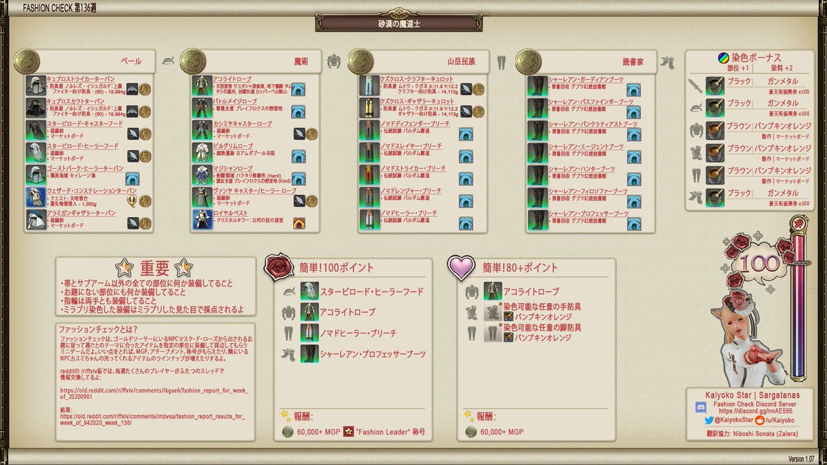 Kaiyoko Star Fashion Check 第136週 Ffxiv Ff14 ファッションチェック