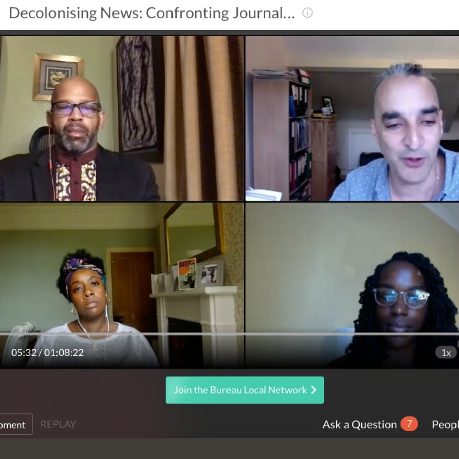 LondonersLondon's tweet photo. My #Daily #Exerciae took the #mental form whilst contributing to the @bureaulocal @TBIJ #DecolonisingJournalism discussion. Keen to expand debate beyond word #Race like @Isabelwilkerson & #CarlosHoyt . With @ShirishMM @TVMarv @reynoldspost @hannah_ajala #LetsGuide #UniquelyLondon https://t.co/qTDVhpa15z