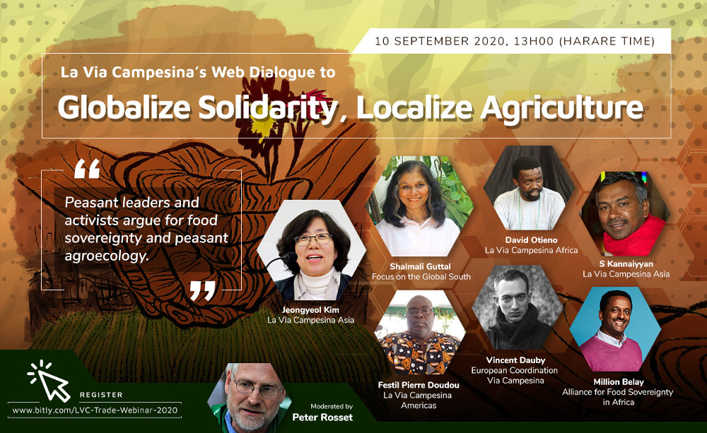 On 10 September 2020, La Via Campesina will once again mark the International Day of Action against WTO and FTAs in memory of Lee Kyung Hae’ sacrifice, by holding a web-dialogue between peasant leaders and activists from Asia, Africa, Europe and the Americas.#TimetoTransform