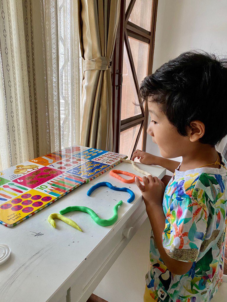 Foundation2TBS's tweet photo. Our little learners are learning about numbers. They have represented numerals with play dough, labelled the items at home and found numbers everywhere. What a fun way to explore numbers! https://t.co/A5g633d3e6