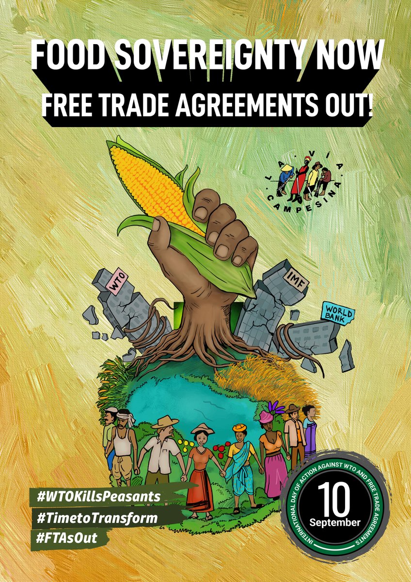 Time has come for us to take back control of our food systems and promote local production of our food systems because the importance of our demand is more evident than ever: we must continue to fight for food sovereignty. #WTOkillsPeasants #FTAsOut viacampesina.org/en/its-time-to…