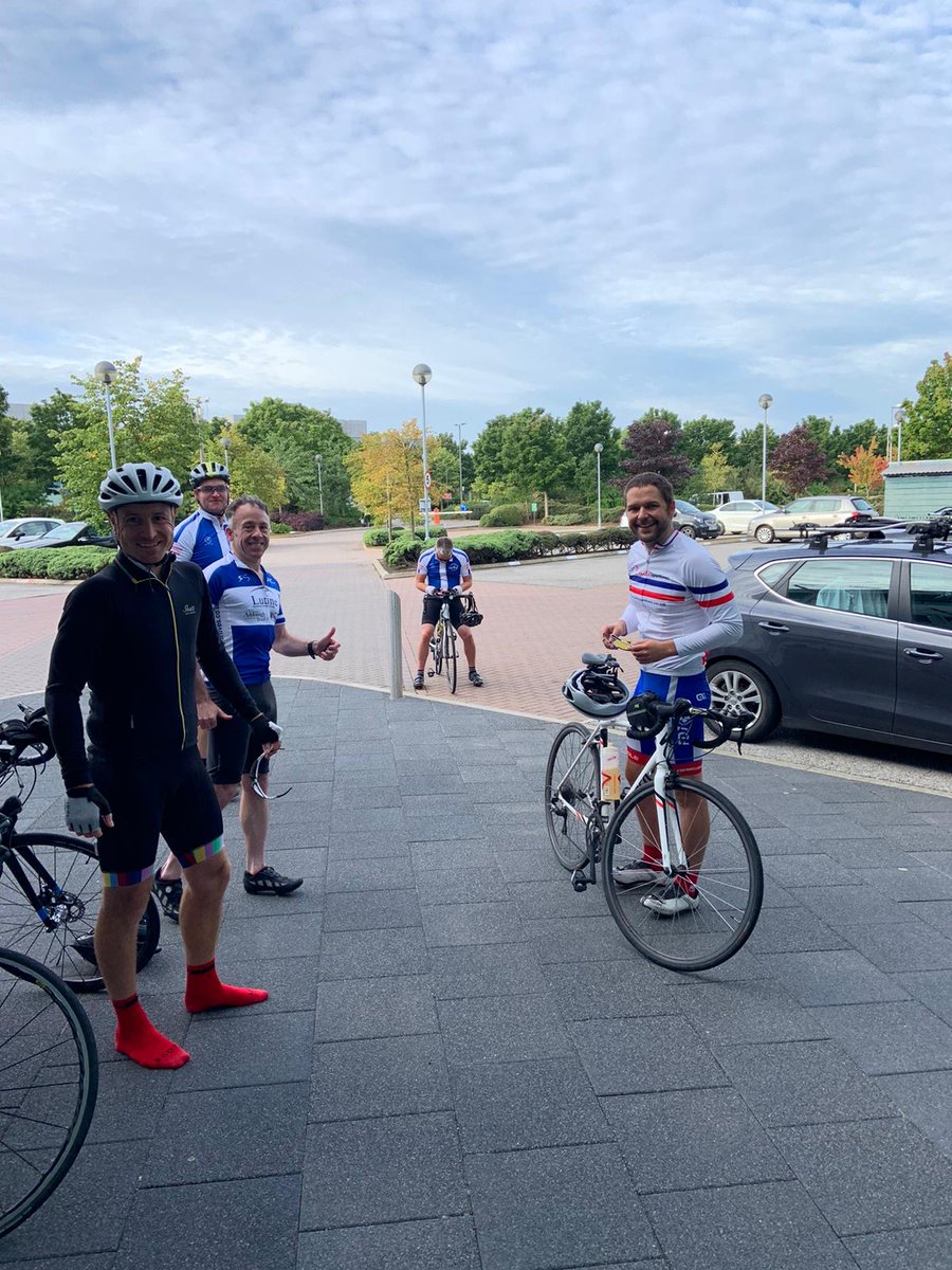 LutineAssurance's tweet photo. First stage down and a quick pit stop for the #LutineRide4Life team before it's time to get back on their bikes. Read more about their challenge and donate to a wonderful cause at https://t.co/jMkuXw8ID0 https://t.co/XHLmgTDH1B